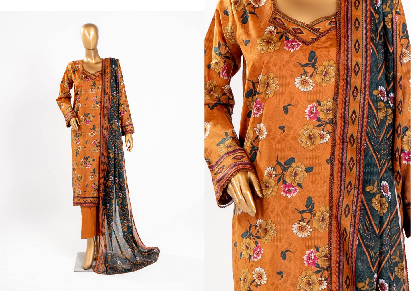 Mahira Essential Printed 3-Piece – Article [MEH-D-26505]