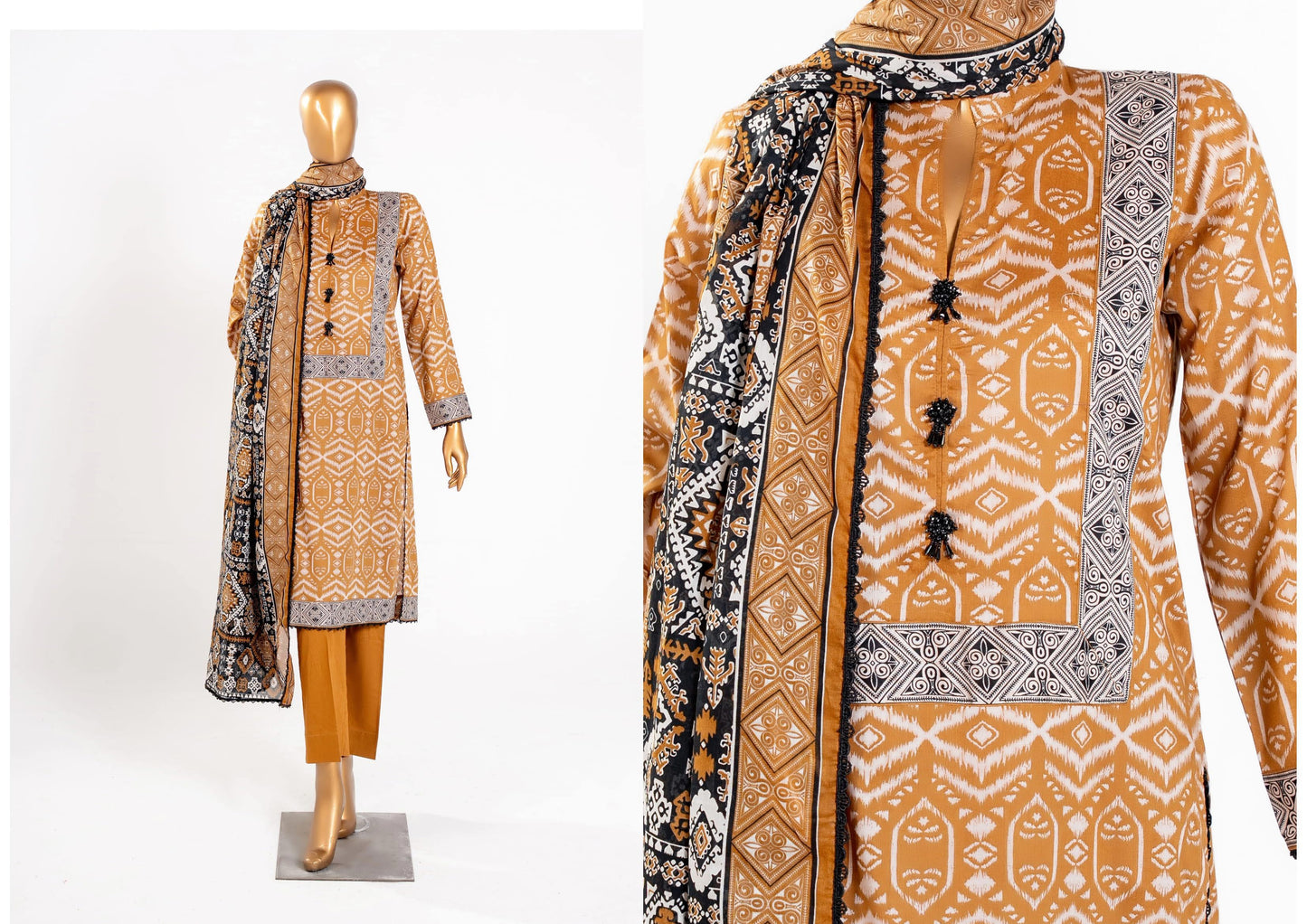 Mahira Essential Printed 3-Piece – Article [MEH-D-26506]