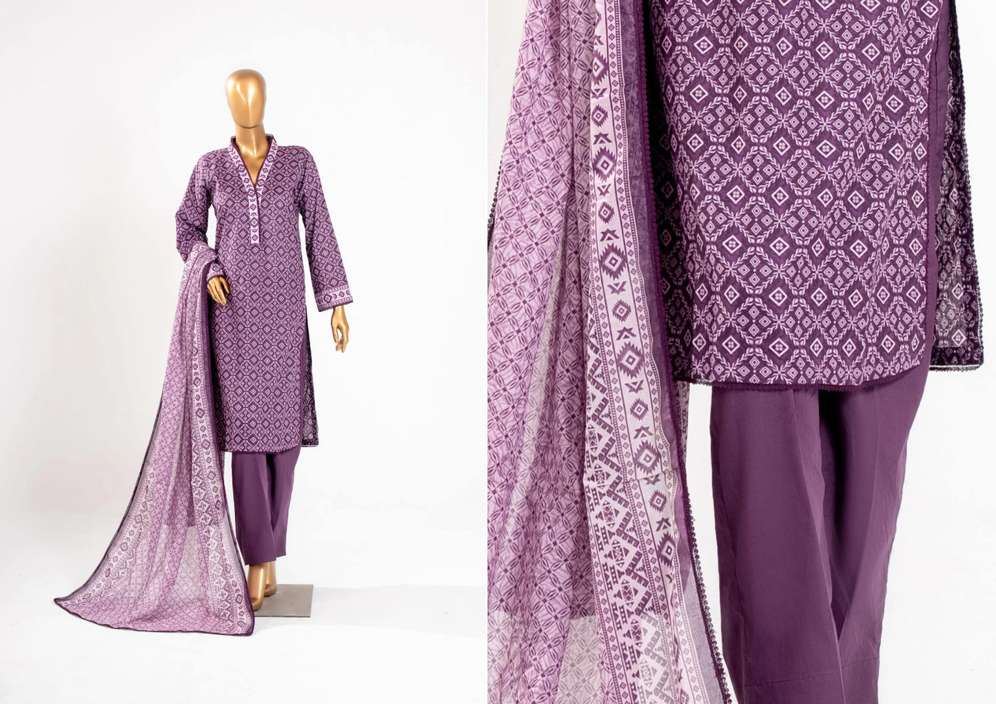 Mahira Essential Printed 3-Piece – Article [MEH-D-26508]