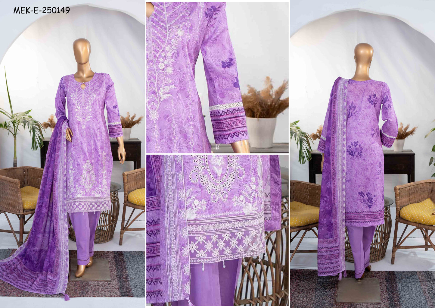 Mehak Premium Embroidery 3-Piece – Article [MEK-E-250149]