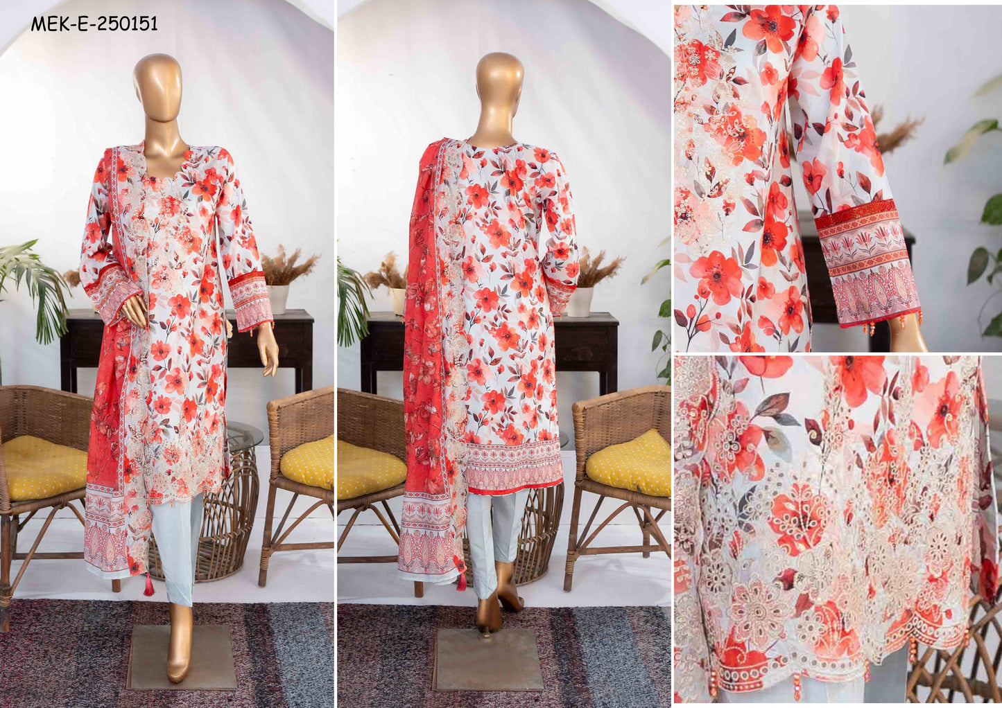 Mehak Premium Embroidery 3-Piece – Article [MEK-E-250151]