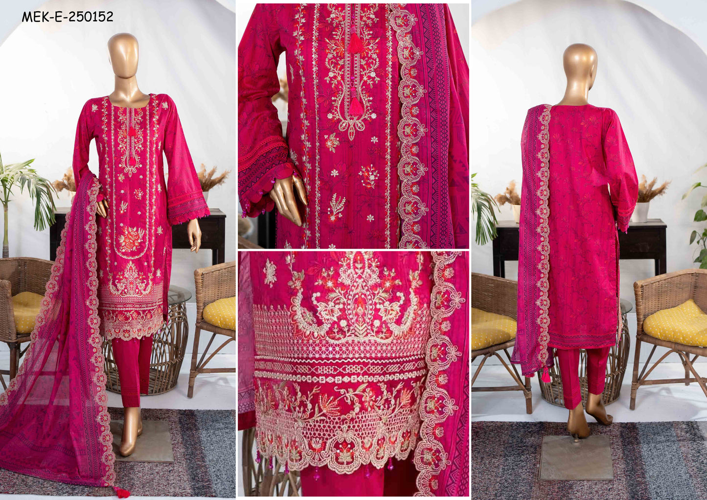 Mehak Premium Embroidery 3-Piece – Article [MEK-E-250152]