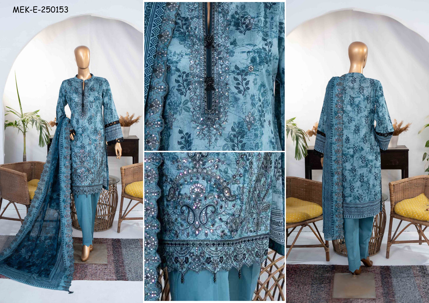 Mehak Premium Embroidery 3-Piece – Article [MEK-E-250153]
