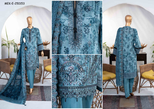 Mehak Premium Embroidery 3-Piece – Article [MEK-E-250153]