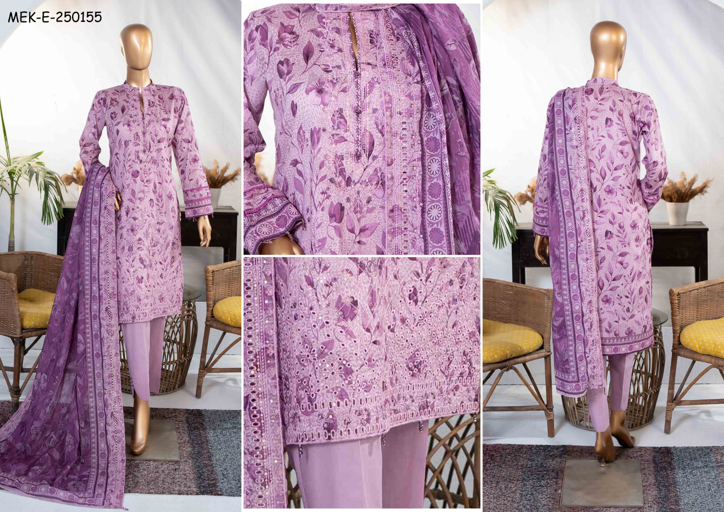 Mehak Premium Embroidery 3-Piece – Article [MEK-E-250155]