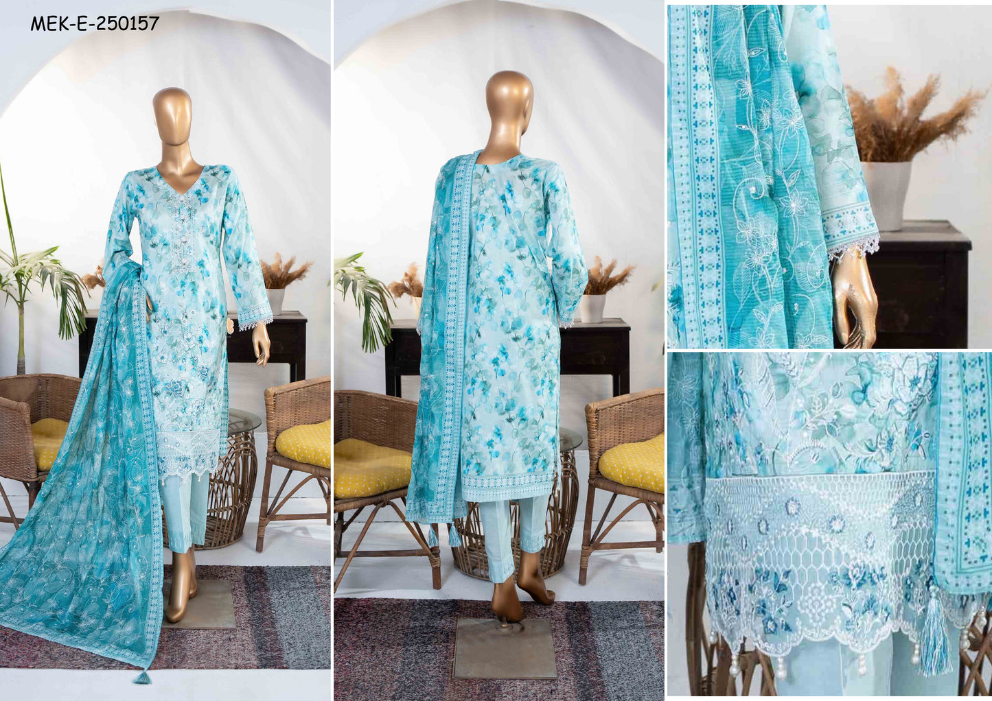 Mehak Premium Embroidery 3-Piece – Article [MEK-E-250157]