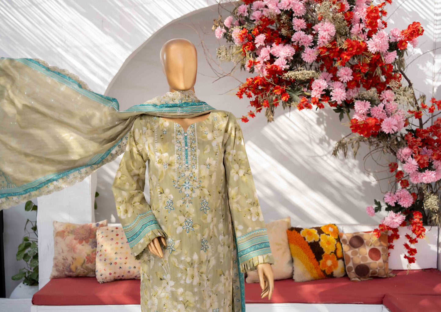 Mehak Premium Embroidered 3-Piece – [MKE-E-250143]