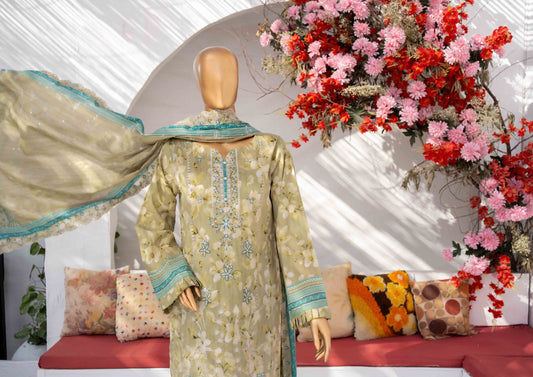 Mehak Premium Embroidered 3-Piece – [MKE-E-250143]