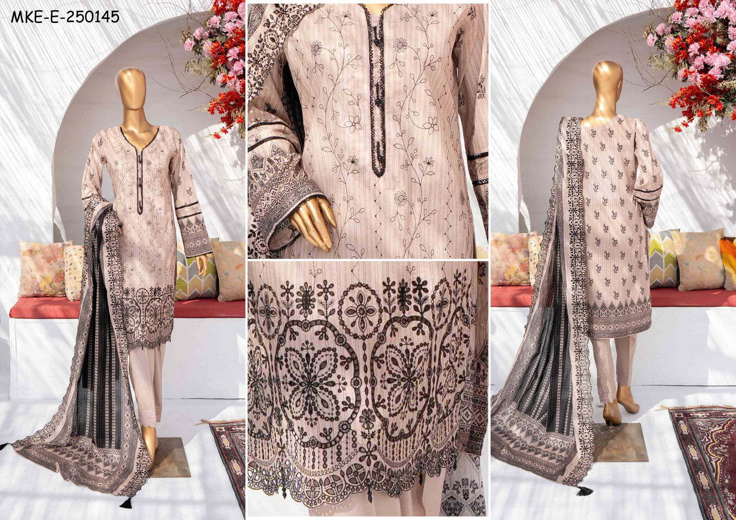 Mehak Premium Embroidered 3-Piece – [MKE-E-250145]