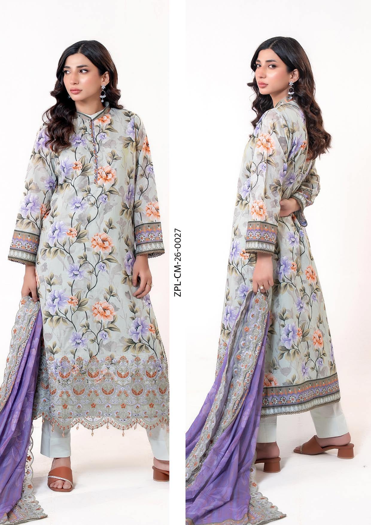 Zesh Premium Embroidery 3-Piece –  Article [ZPL-CM-26-0027]