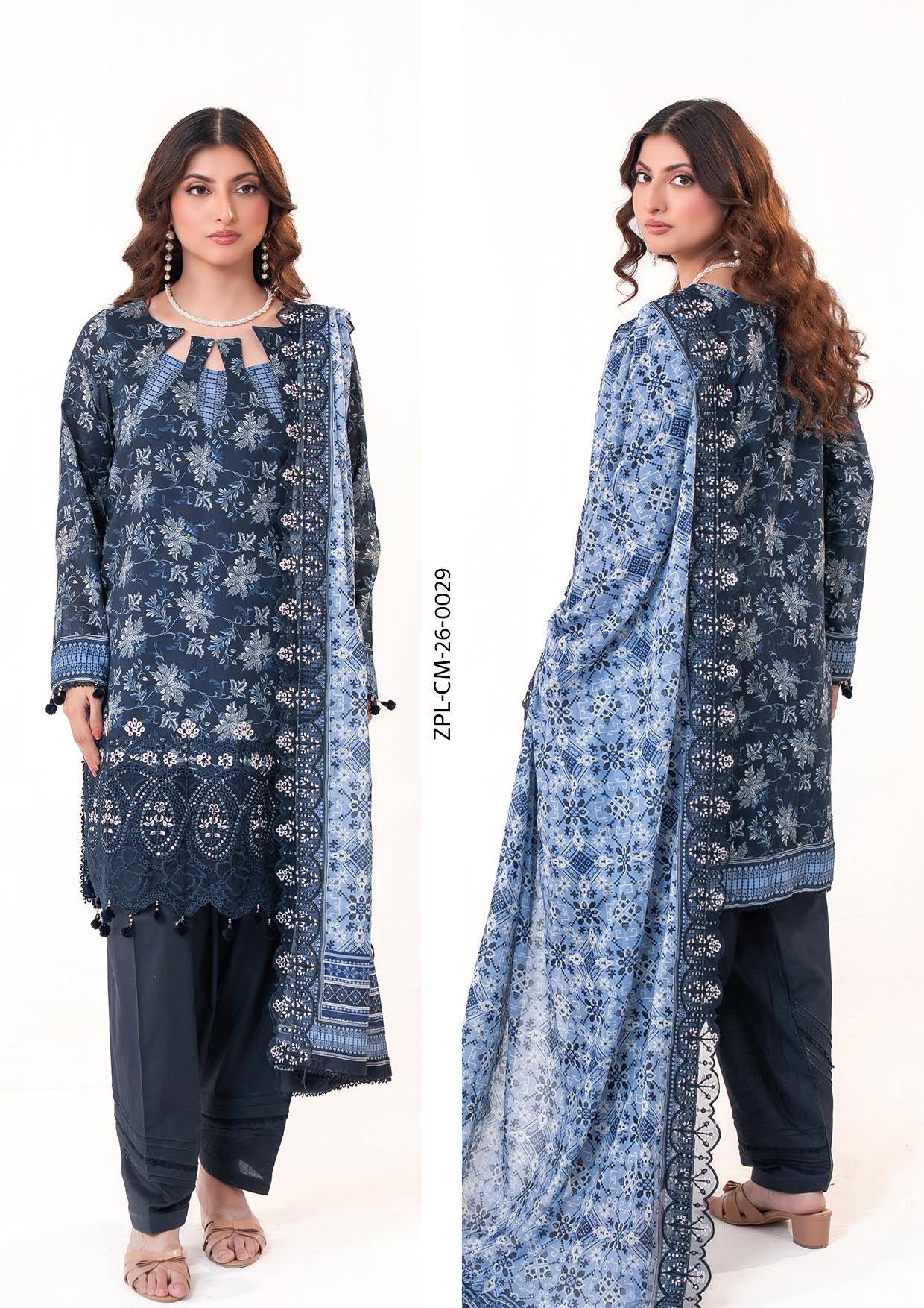 Zesh Premium Embroidery 3-Piece –  Article [ZPL-CM-26-0029]