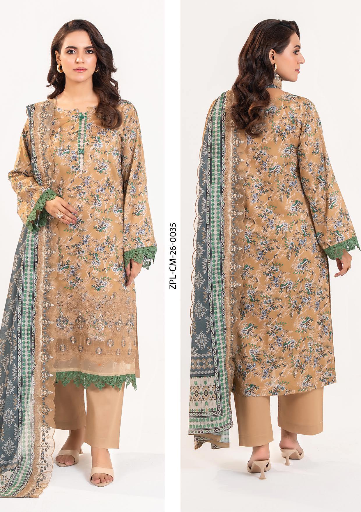 Zesh Premium Embroidery 3-Piece –  Article [ZPL-CM-26-0035]